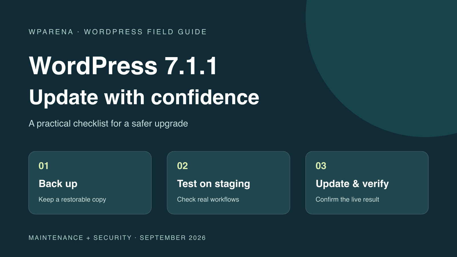 WordPress 7.1.3 Upgrade Checklist: Safe Update Steps